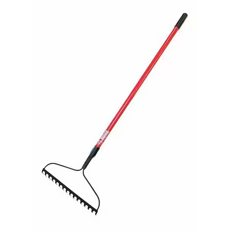 Bully Tools 16 in Steel Bow Rake, 48 in L Fiberglass Handle 92309 Bully Tools