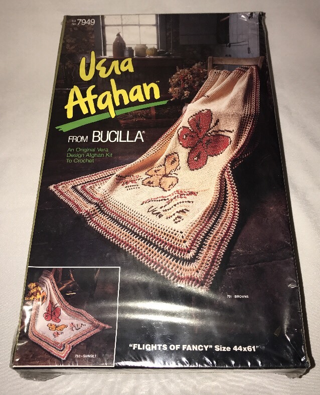 Bucilla Vera Afghan Blanket to Crochet Flights Of Fancy Butterfly #7949
