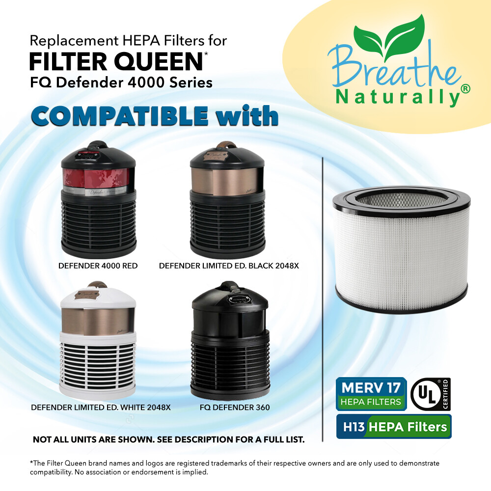 Filter Queen Defender 4000 Series Replacement HEPA + Carbon Pre-Filter Bundle