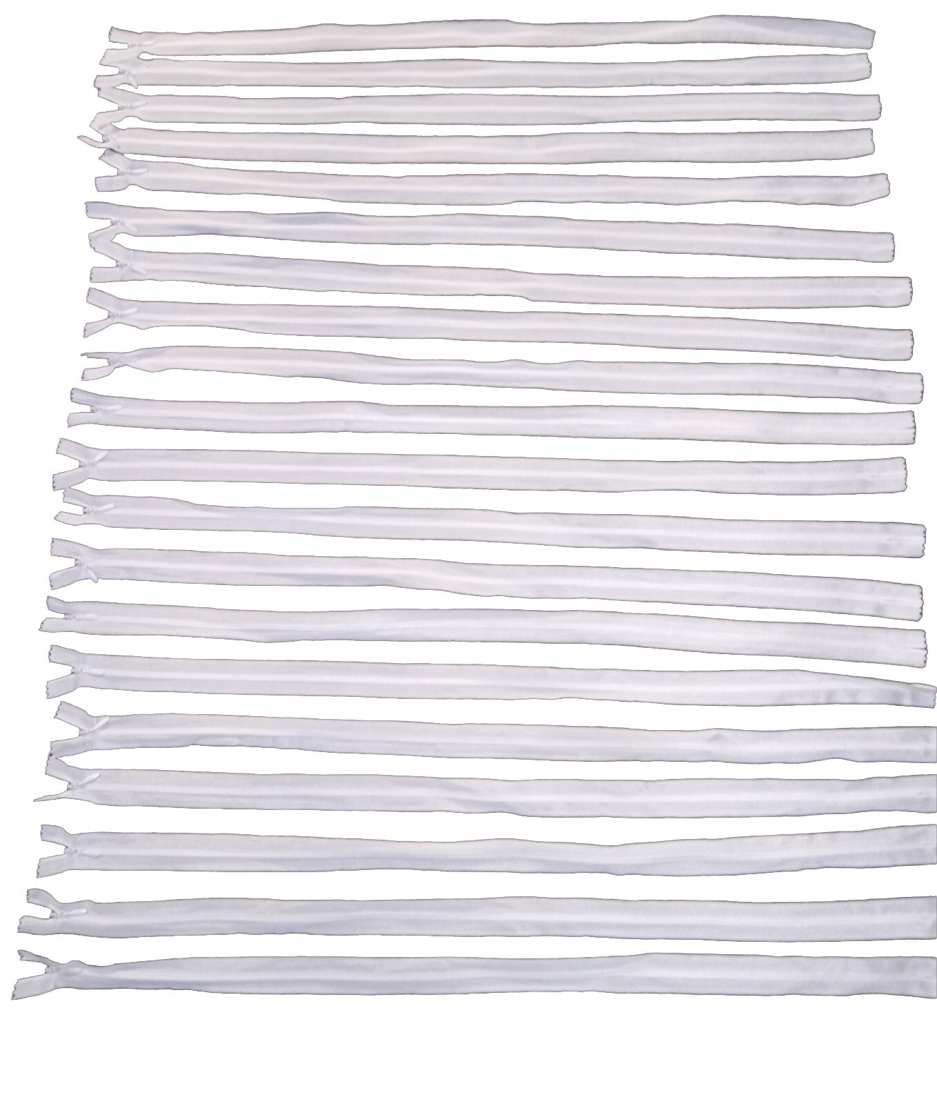 25" Invisible Zipper White - Lot 20 Count Nylon Replacement Zippers for sewing