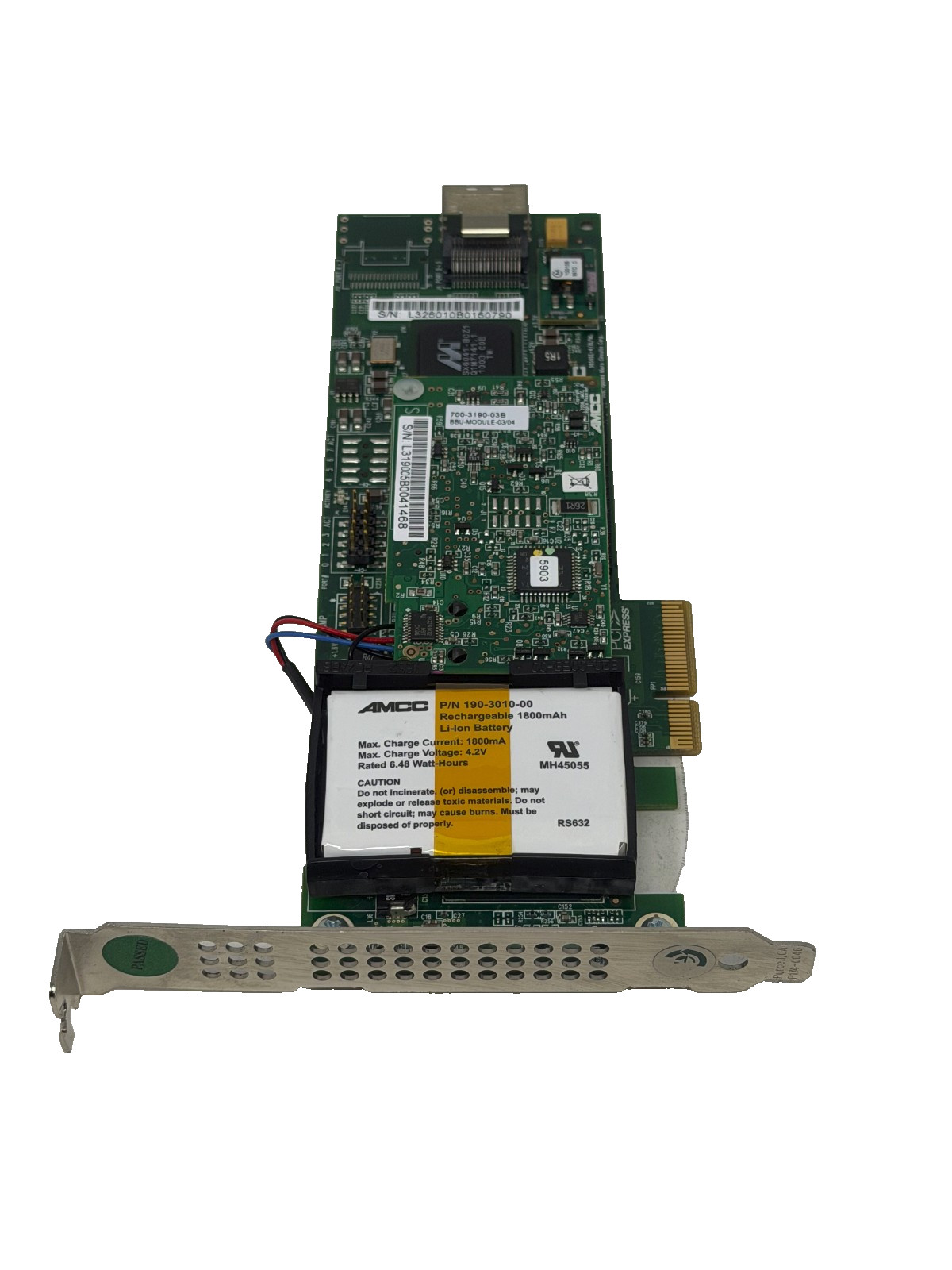 AMCC 4 Port SATA Raid Controller Card & BBU Module 700-3190-03B 9650SE-4LPML