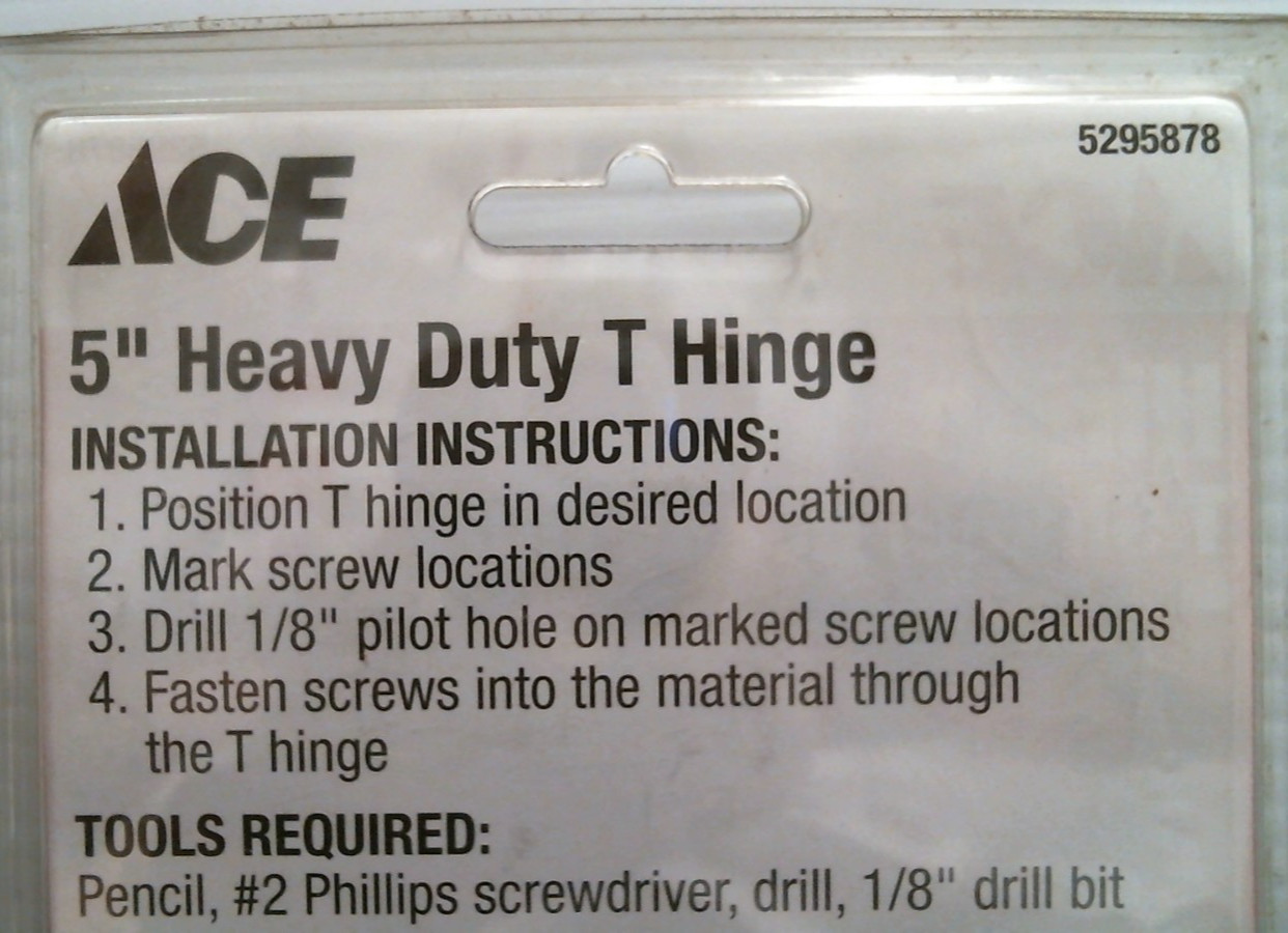 Ace 5" Hinge, T Shape, Heavy Duty, Galvanized (5295878) FS