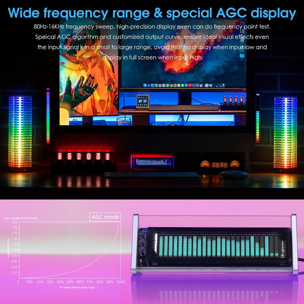 for vfd For Spectrum Analyzer for PC/Phone/Game Console with AUX Output and