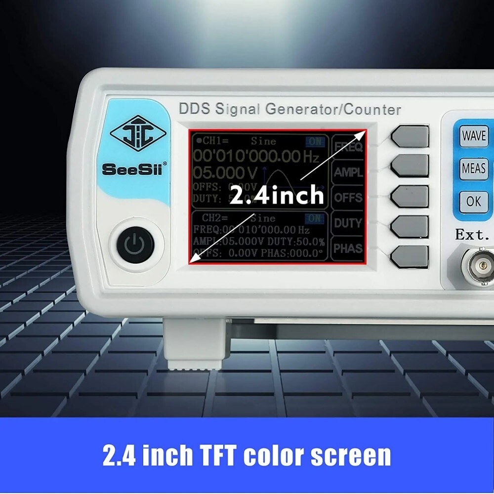 SeeSii DDS Signal Generator Counter 60MHz 200MSa/s Function Frequency Meter