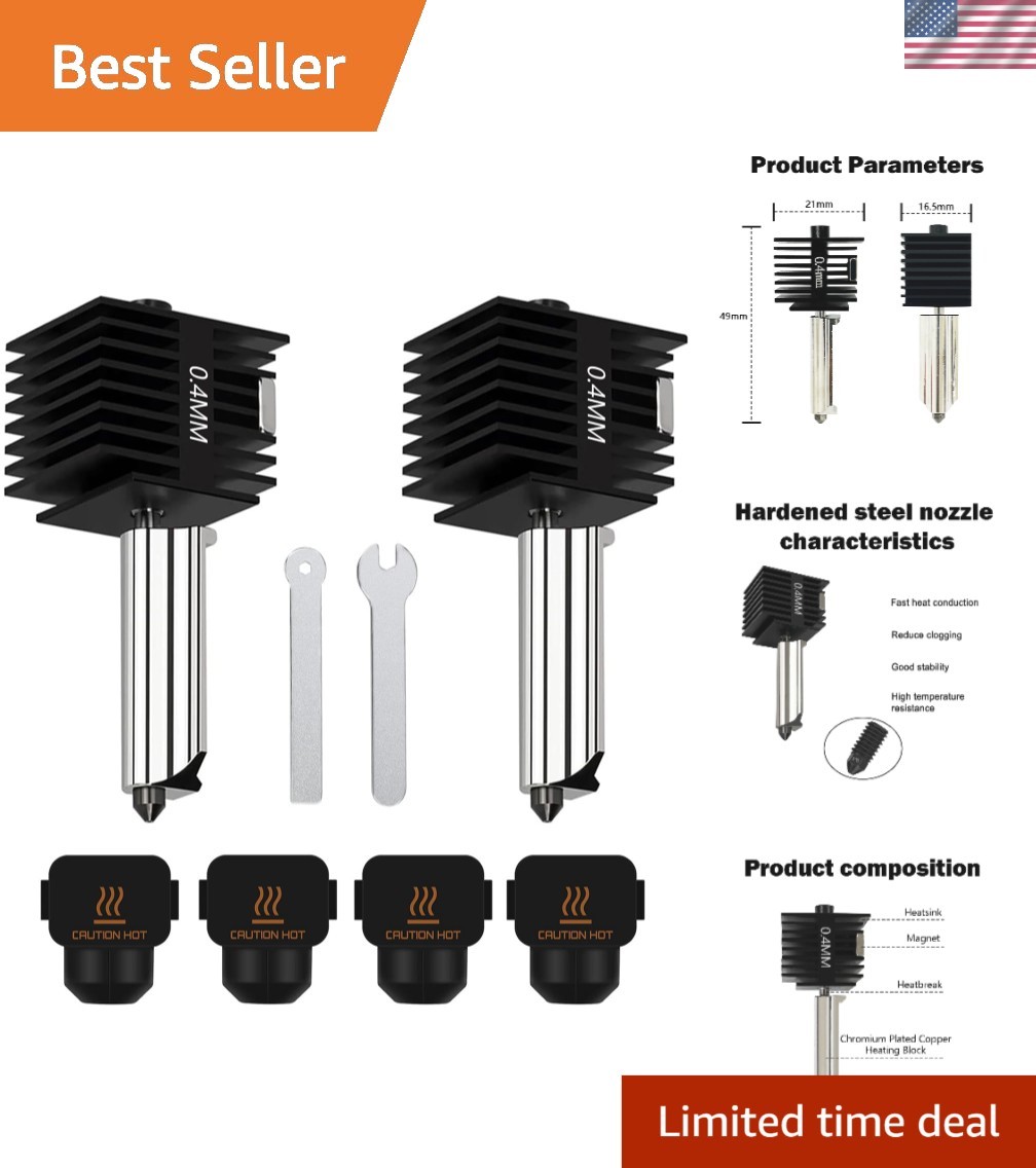 Upgrade Your 3D Printing: 2-Pack A1 Mini Hotend Kit with 0.4MM Nozzles