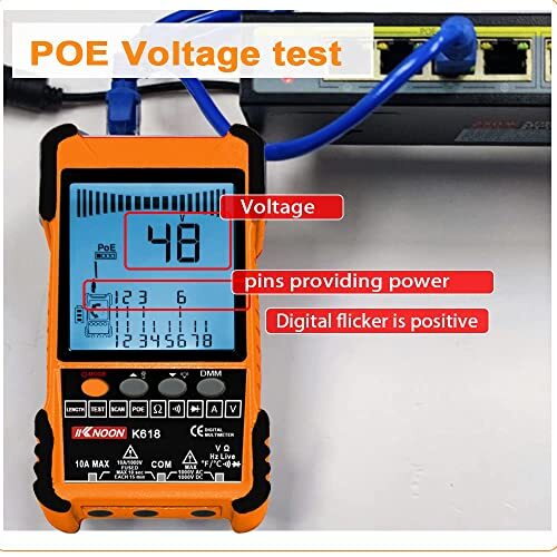 Netzwerkkabeltester, Multifunktions-POE-Kabeltester LCD-Display, Kabelpaarung