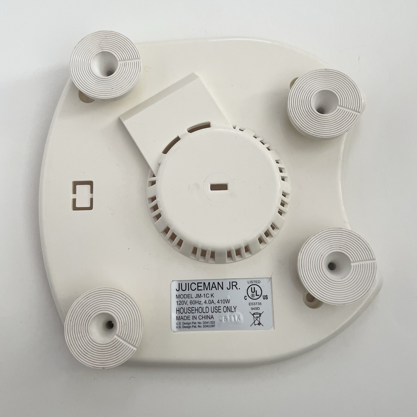Juiceman Jr JM-1C K Base With 4 Rubber Feet & Original Screws Replacement Part