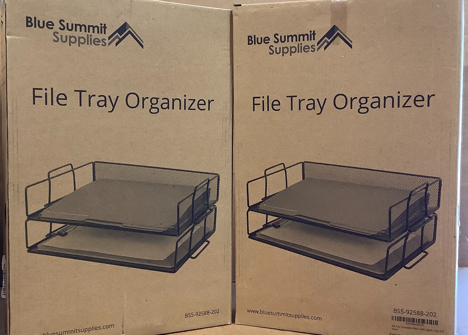 Blue Summit Supplies~ 2 Tier File Tray Organizer~Lot of 2~FREE SHIPPING~