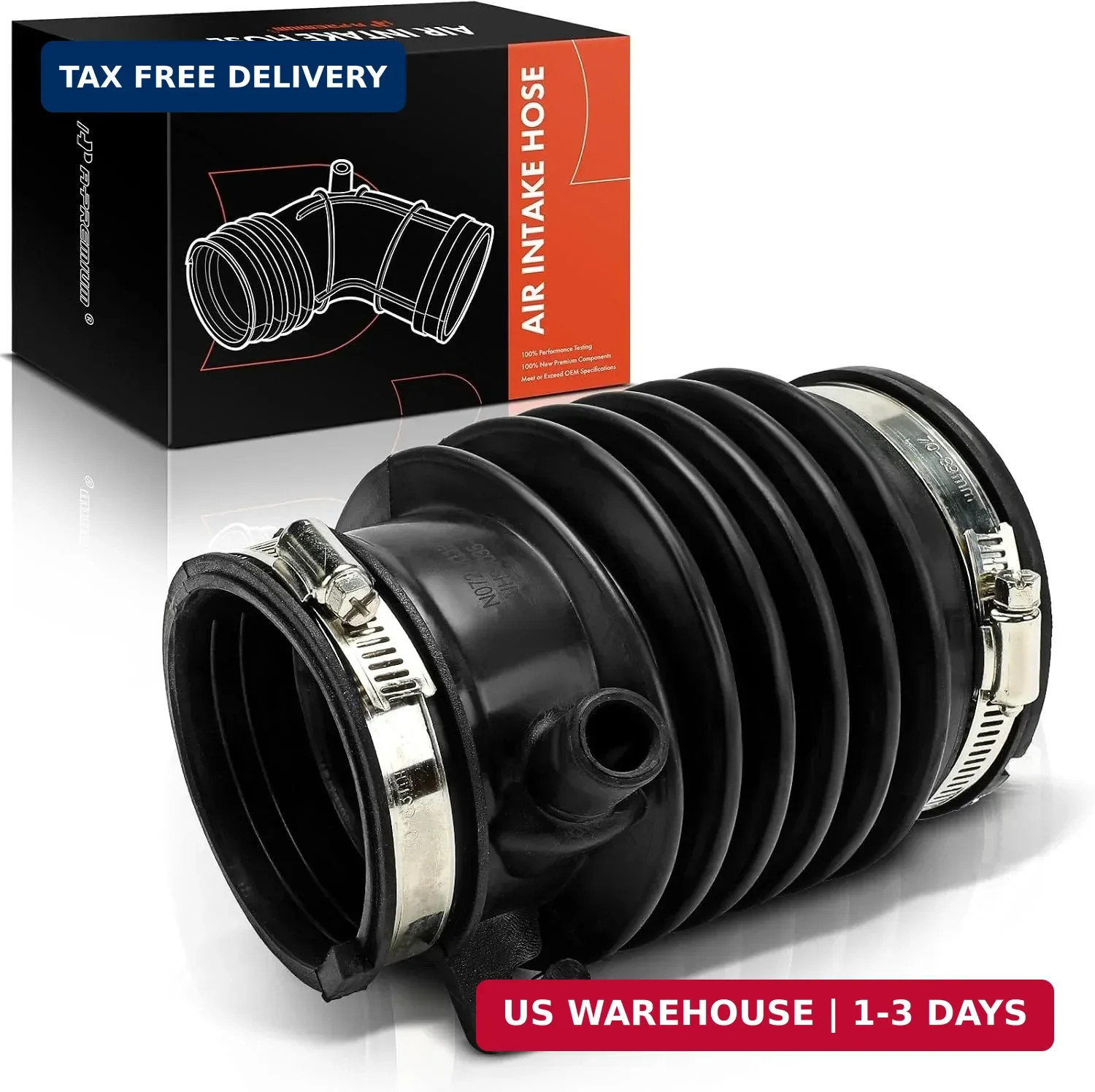 A-Premium Engine Air Clean Intake Tube Hose with Clamps | Compatible with Honda