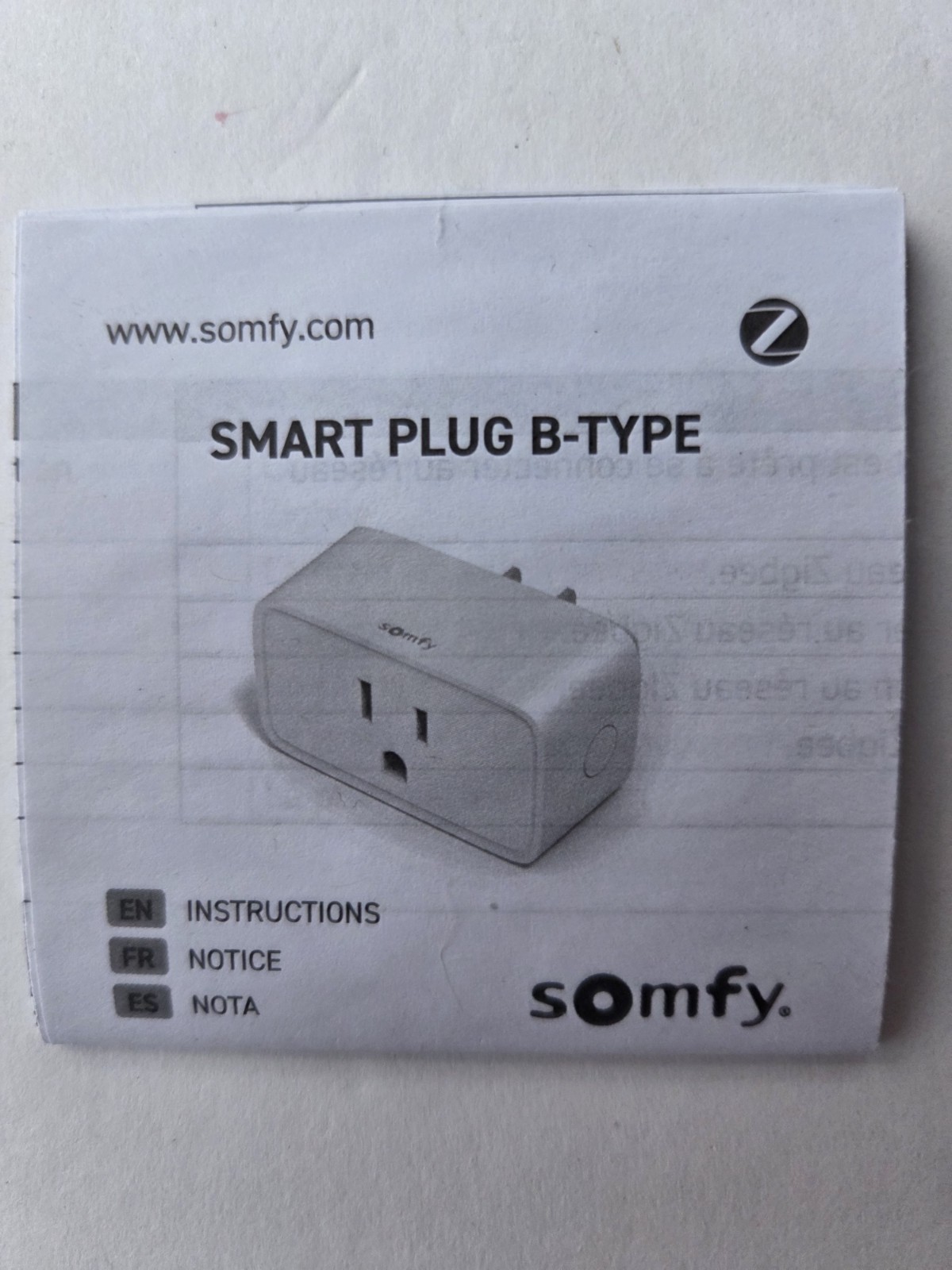 Somfy Smart Plug B-Type Zigbee - NEW In BOX!