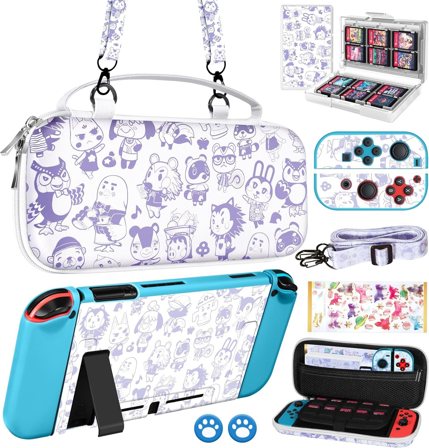 9in1 Animal Switch Case Bundle for Nintendo Switch – Travel Bag + Accessories