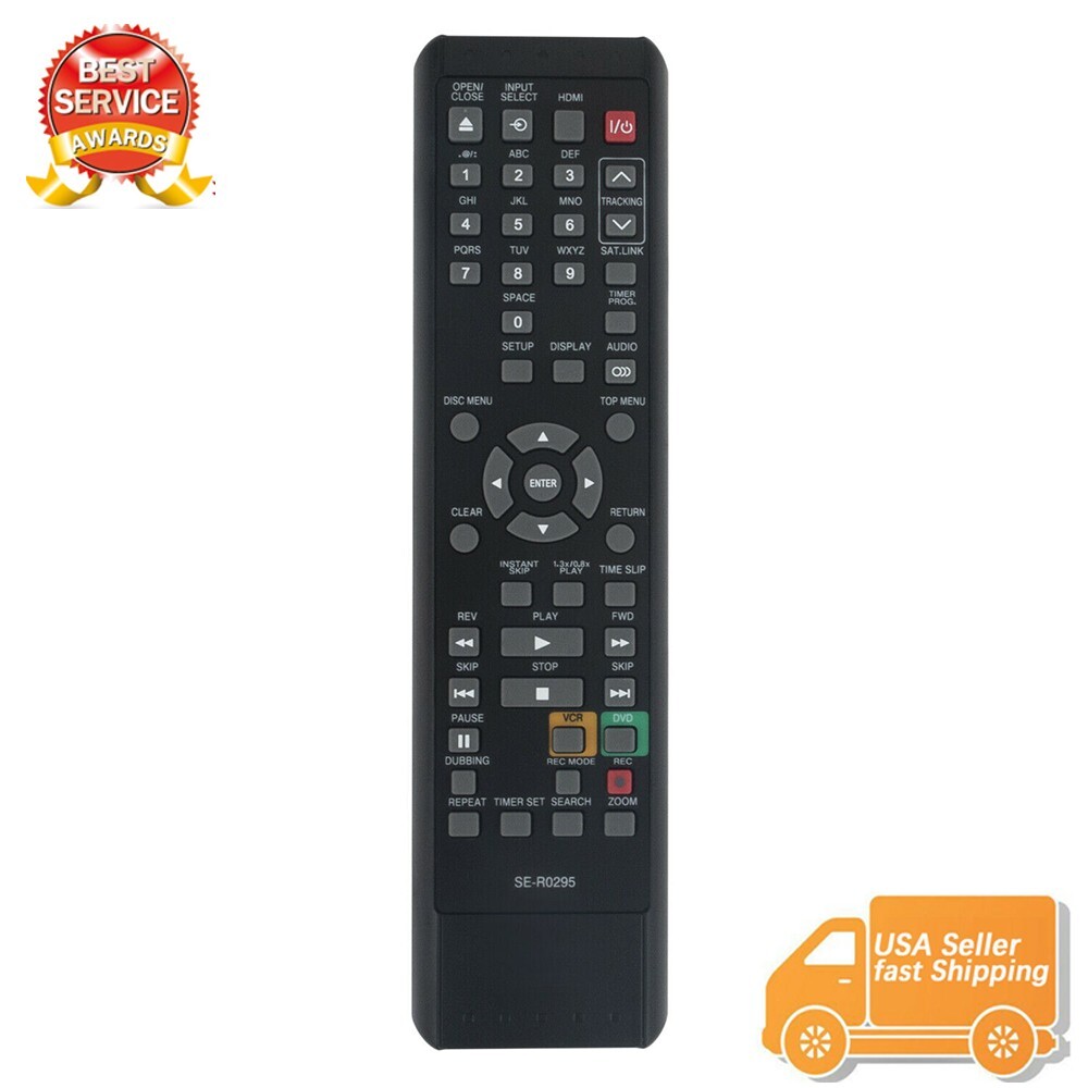 Replaced Toshiba DVD/VCR Remote Control SE-R0295 SER0295 D-VR610 DVR620KU
