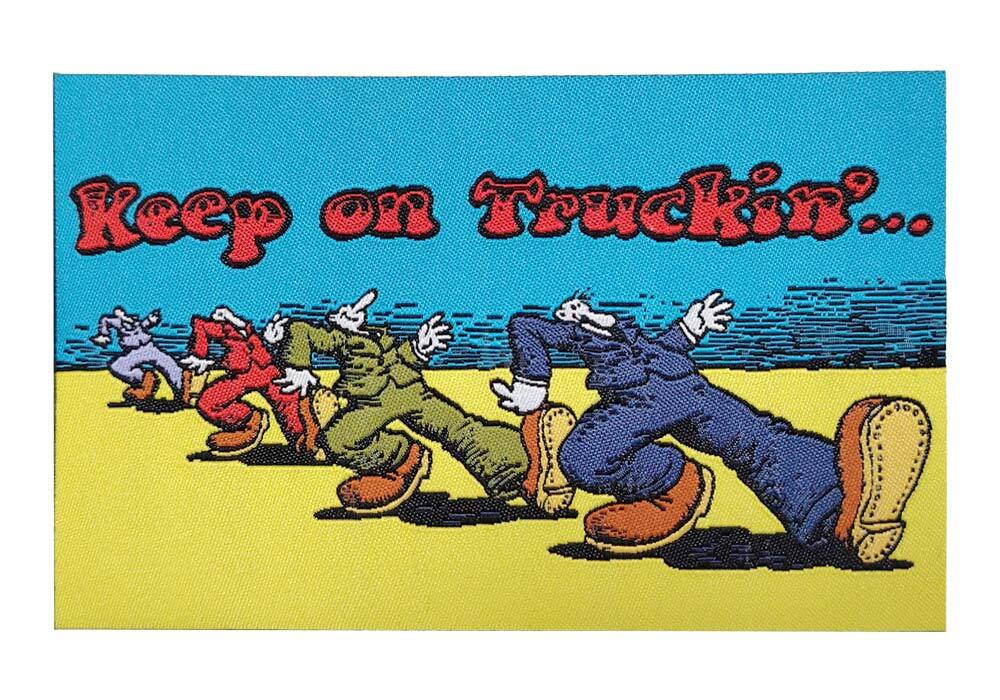 Keep on Truckin by R. Crumb - Woven Patch - 5" x 3"