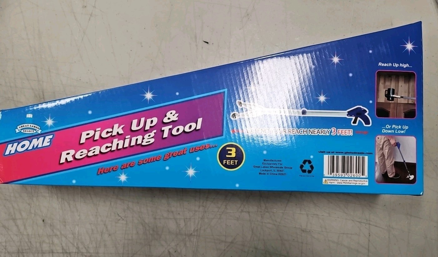 Great Lakes Select Pick Up & Reaching Tool 3 Ft Grabber Reacher Home Yard