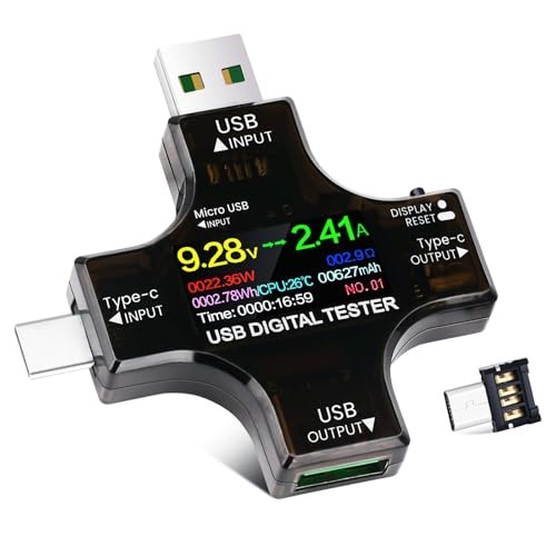 USB C Tester Power Meter 2 in 1,  Digital Multimeter 3.6-32V 0-8.0A Voltage