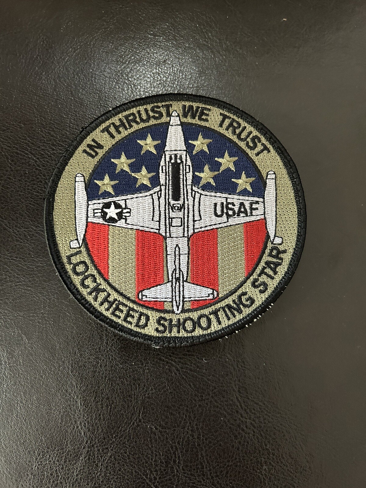 T-33 T-Bird Lockheed Shooting Star US Air Force Patches In Thrust We Trust