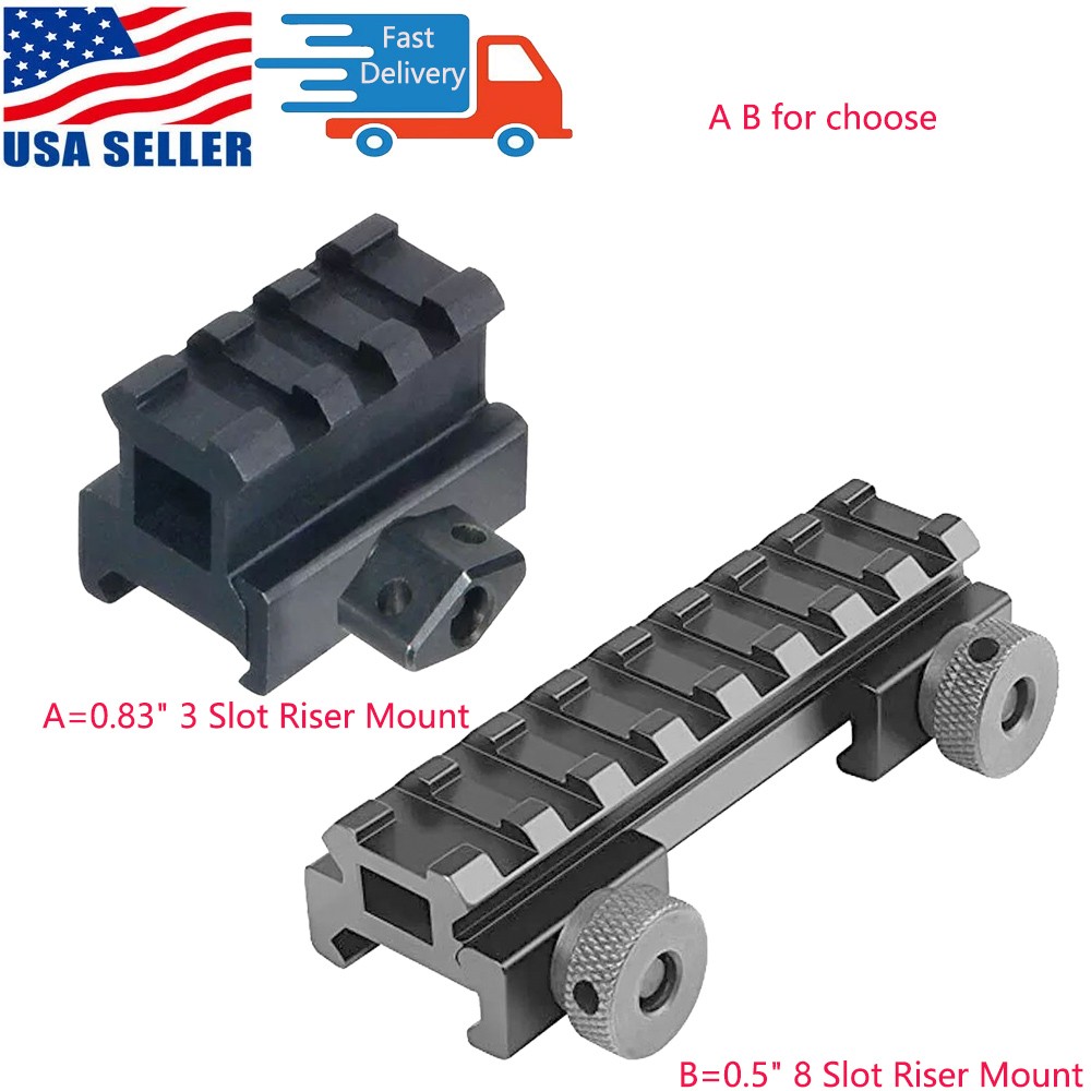 1/2(0.5)" Flat-Top 8 Slots Riser Scope Mount/0.83" 3 Slot Mount for Red Dot US
