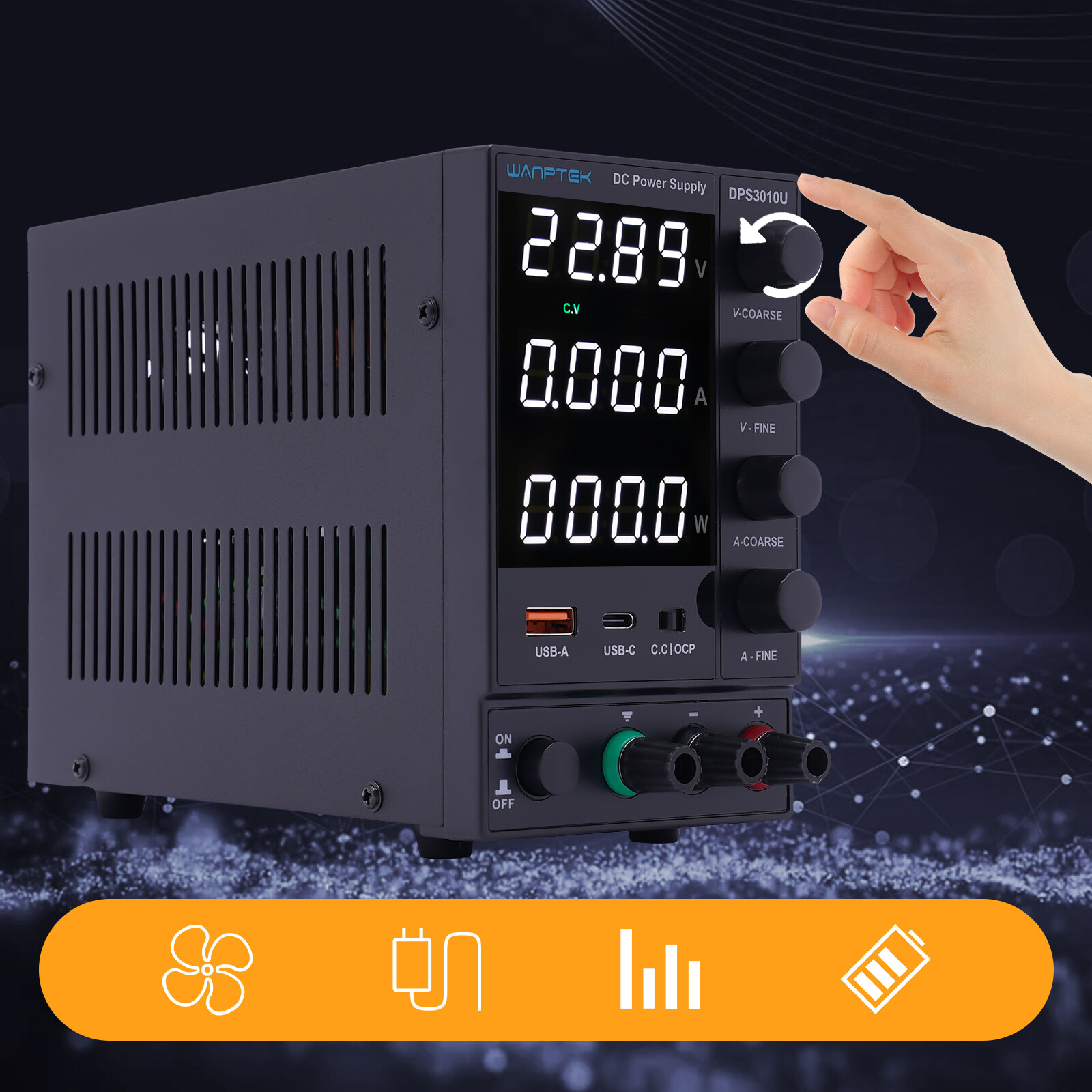 DC 0-30V 0-10A Power Supply Lab Variable Adjustable Regulated Bench Switching