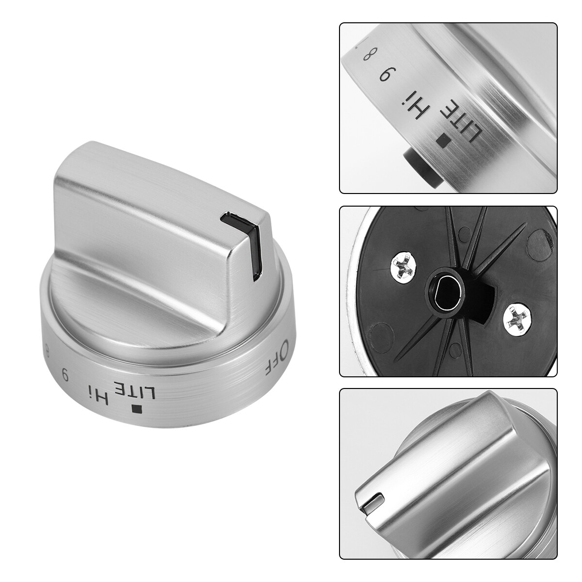 Stainless Steel Control Knob Compatible with GE Gas Range Stove WB03X24818