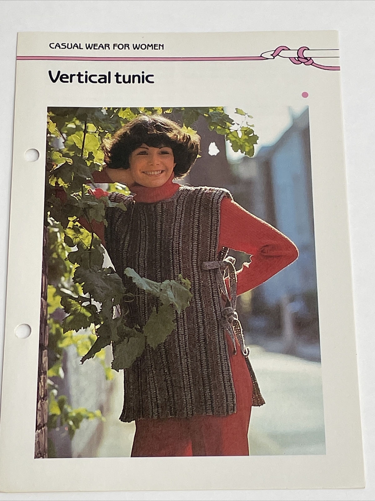 Vertical Tunic Sweater Crochet Pattern Marshall Cavendish Card