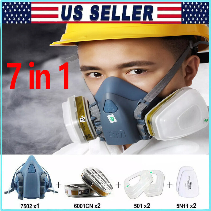 new 7502 Piece Suit Half Face Respirator Painting Spraying Mouth Gas Mask 7 in 1
