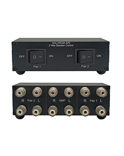 2 Zone Stereo Speaker Selector Switch Box for Multi-Channel Amp