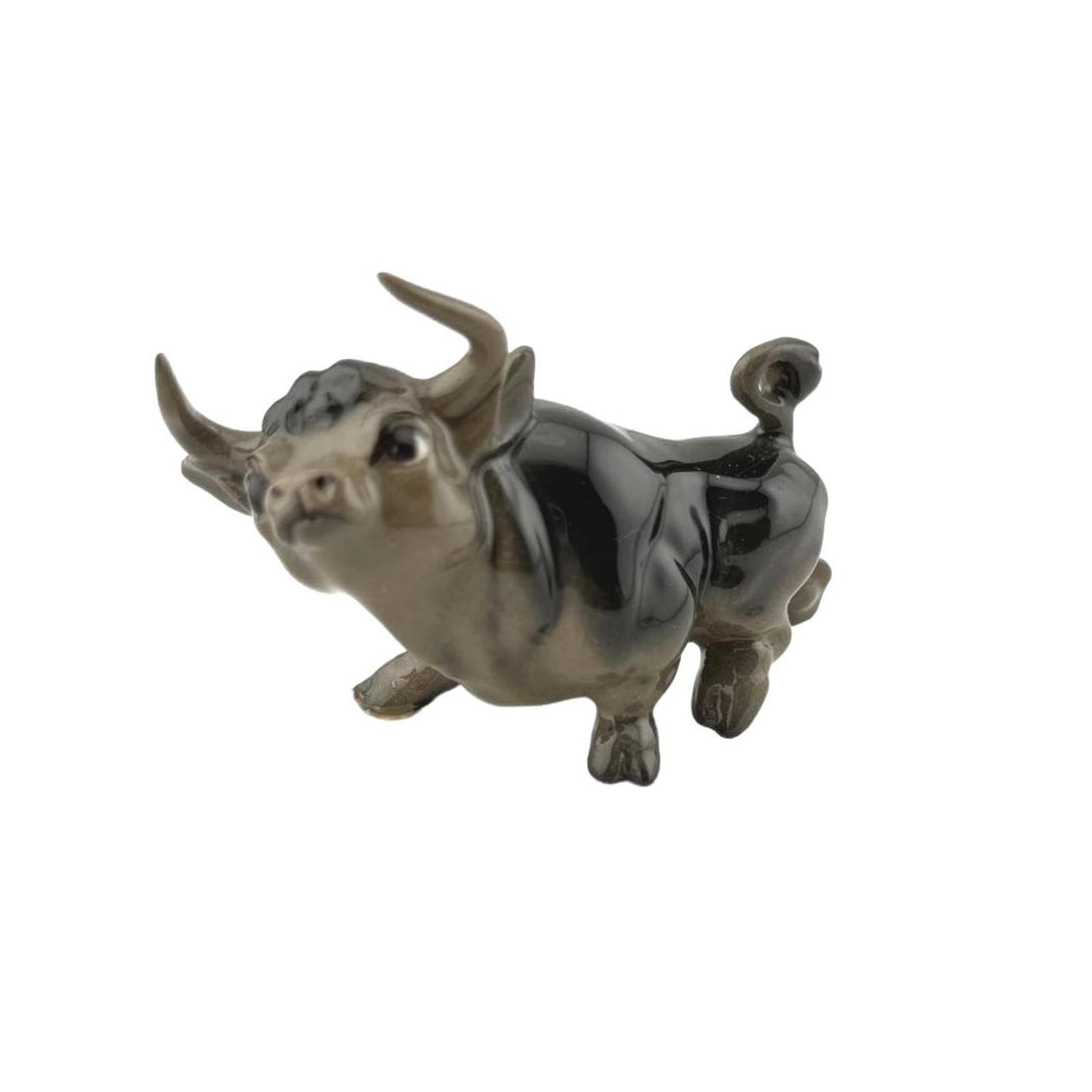 Hagen Renaker Vintage Miniature Retired Figurine Black Cartoony Bull