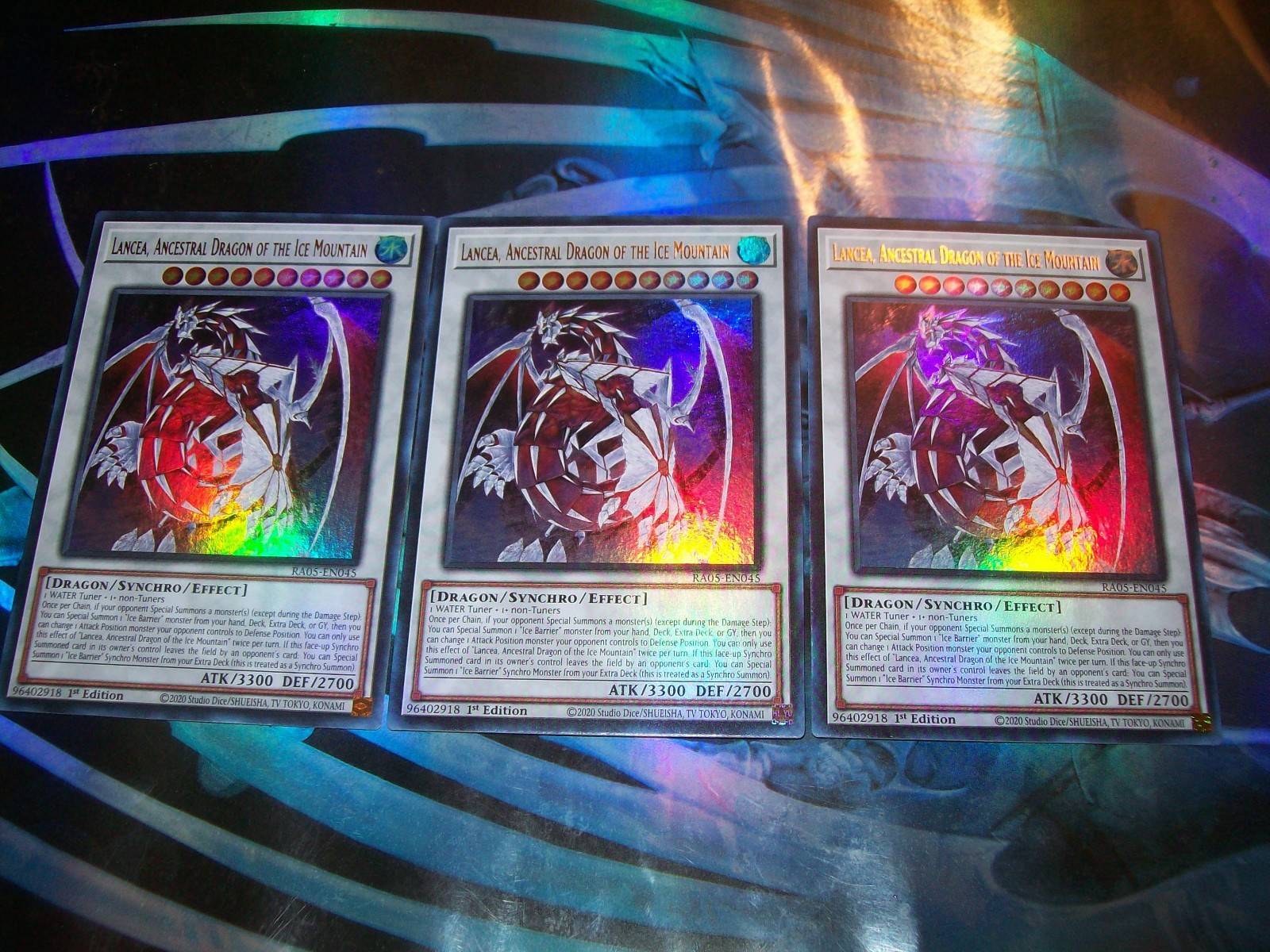 3x Lancea, Ancestral Dragon of the Ice Mountain 1st Ed Ultra Rare RA05-EN042