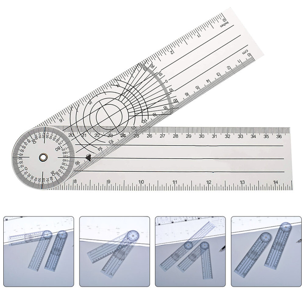 Medical Goniometer Transparent PVC Spinal Rotary Angle Protractor Ruler Gauge