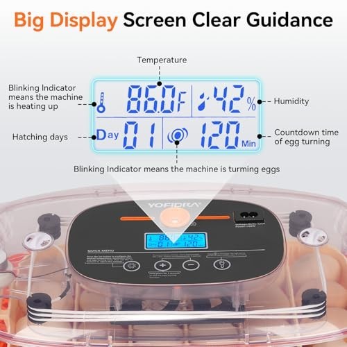 Incubators for Hatching Eggs, Egg Incubator with Automatic Egg Turning and Humid