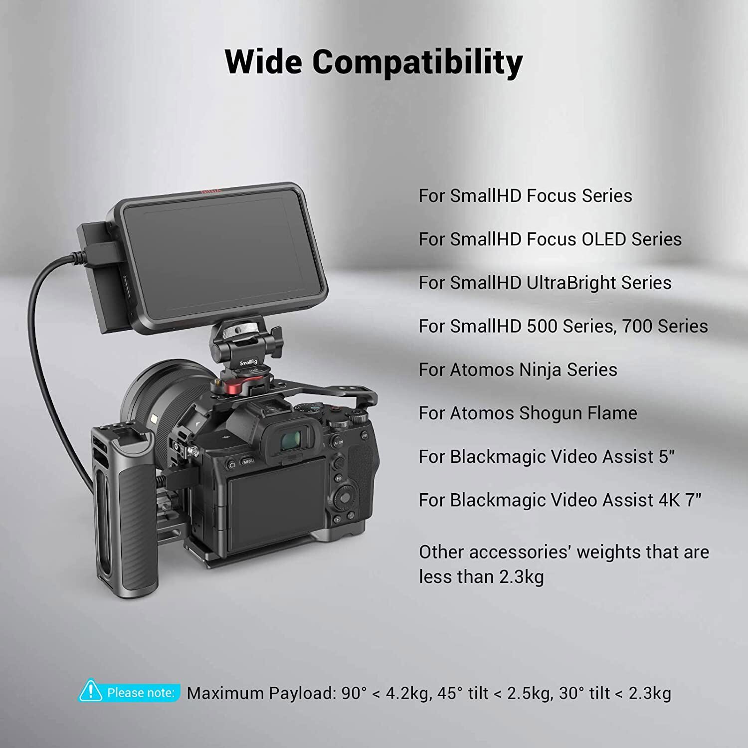 SmallRig Swivel and Tilt Adjustable Monitor Mount with NATO Clamp Mount -2906B