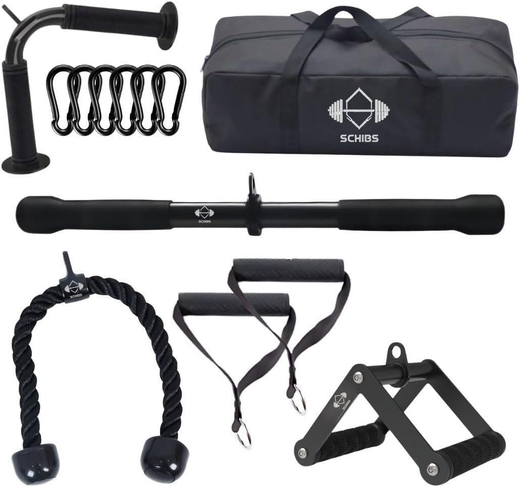 Ergonomic Pulldown Attachment Set for Enhanced Home Gym Workouts: 5 Components