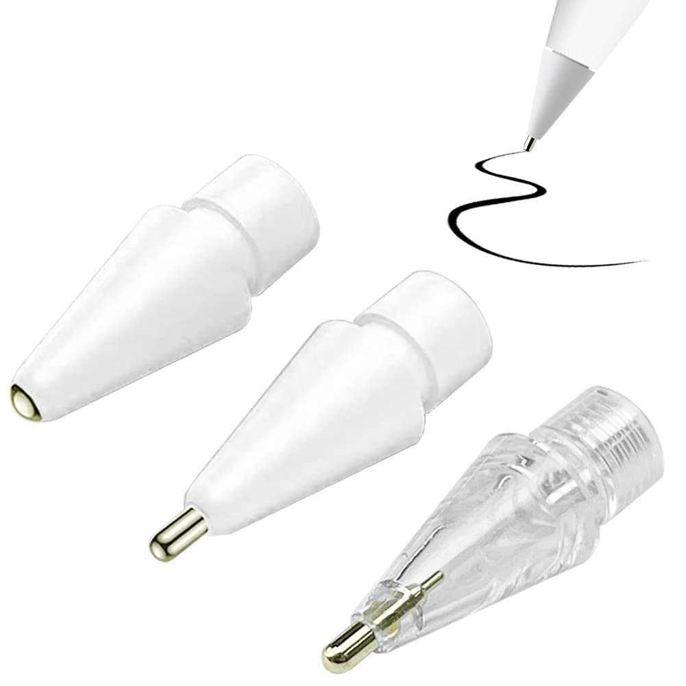 YINVA 3 Pack Pencil Tips for Apple Pencil Tip, 3 Styles Fine Point Metal Appl...