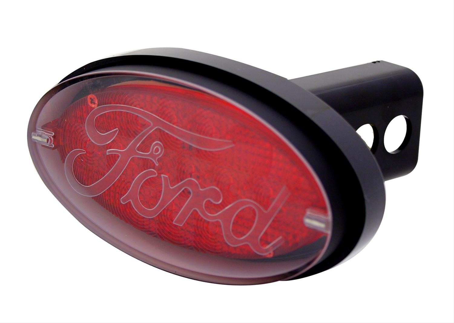 For Ford Logo Oval Hitch Cover Brake Light 2" Receiver Flat Trailer Connector