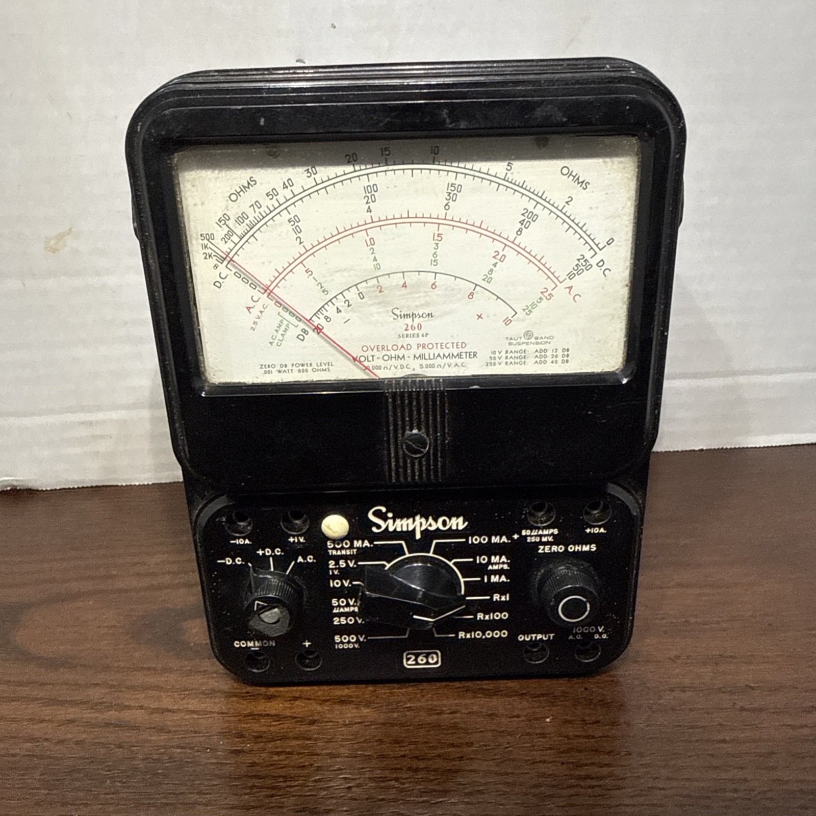 Simpson 260 6M Multimeter VOM w Leads & Manual-Serviced, Calibrated & Tested