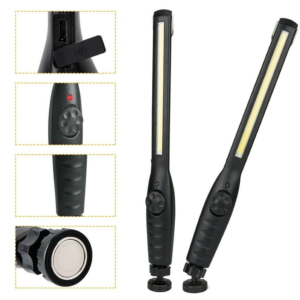 2PC 90000LM COB LED Work Light Flashlight Magnetic Base Rechargeable Torch Lamp