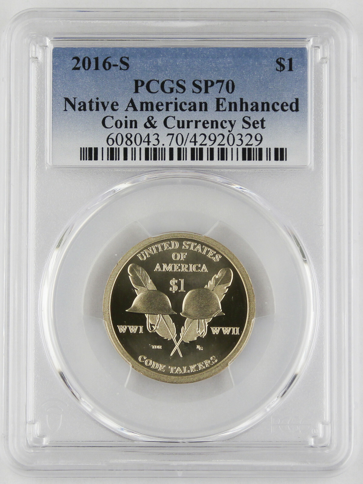 2016 NATIVE AMERICAN $1 Enhanced Sacagawea Wartime Code Talkers COIN PCGS SP70