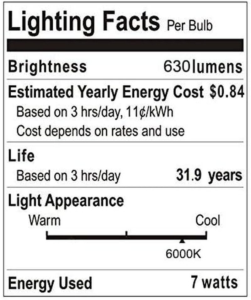 12V LED Light Bulb 7W 630Lm Low Voltage E26 Base (6000K Daylight White) AC/DC 12