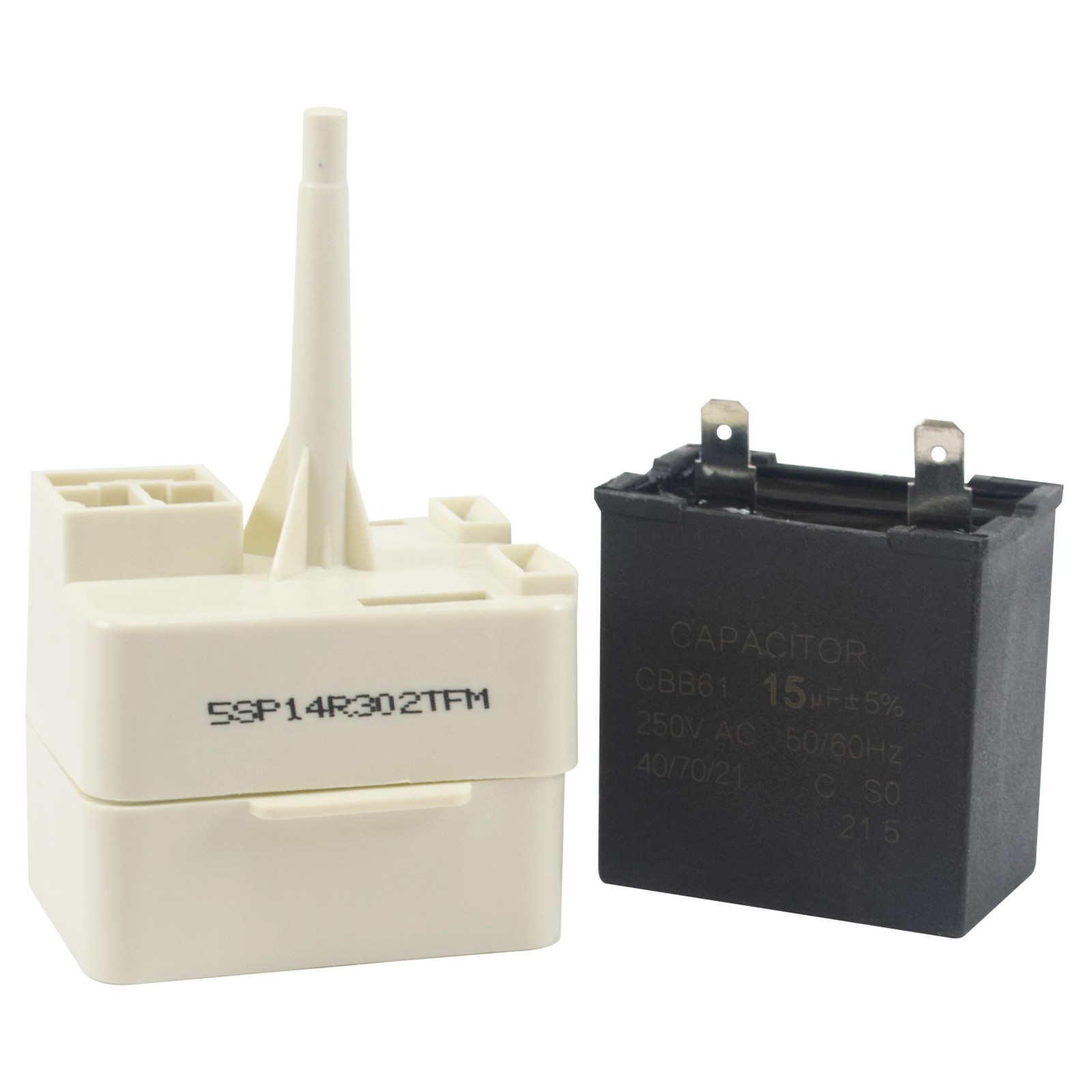 Appli Parts W10613606 Refrigerator Compressor Start Relay and 15 mfd 250 VAC Ca