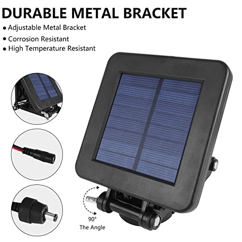 Solar Panel for Deer Feeder - Efficient Charger w/Adjustable Mounting Bracket 6V