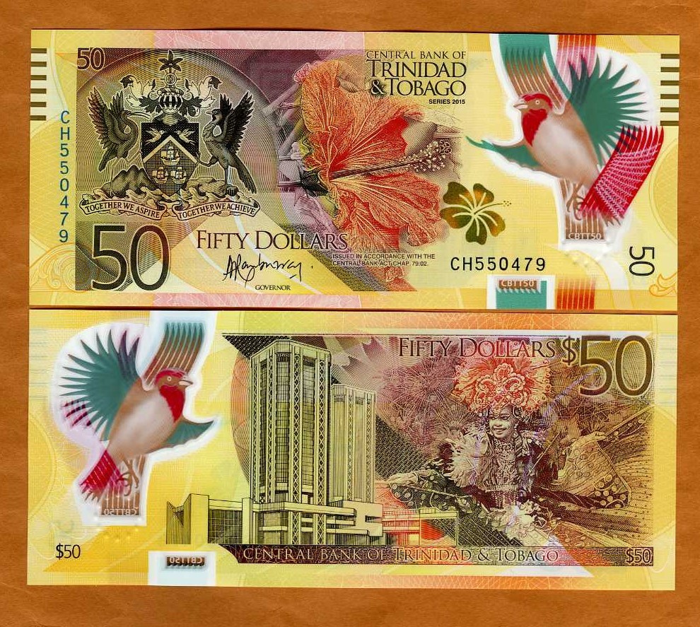 Trinidad and Tobago, $50, 2015 P-59 Polymer UNC