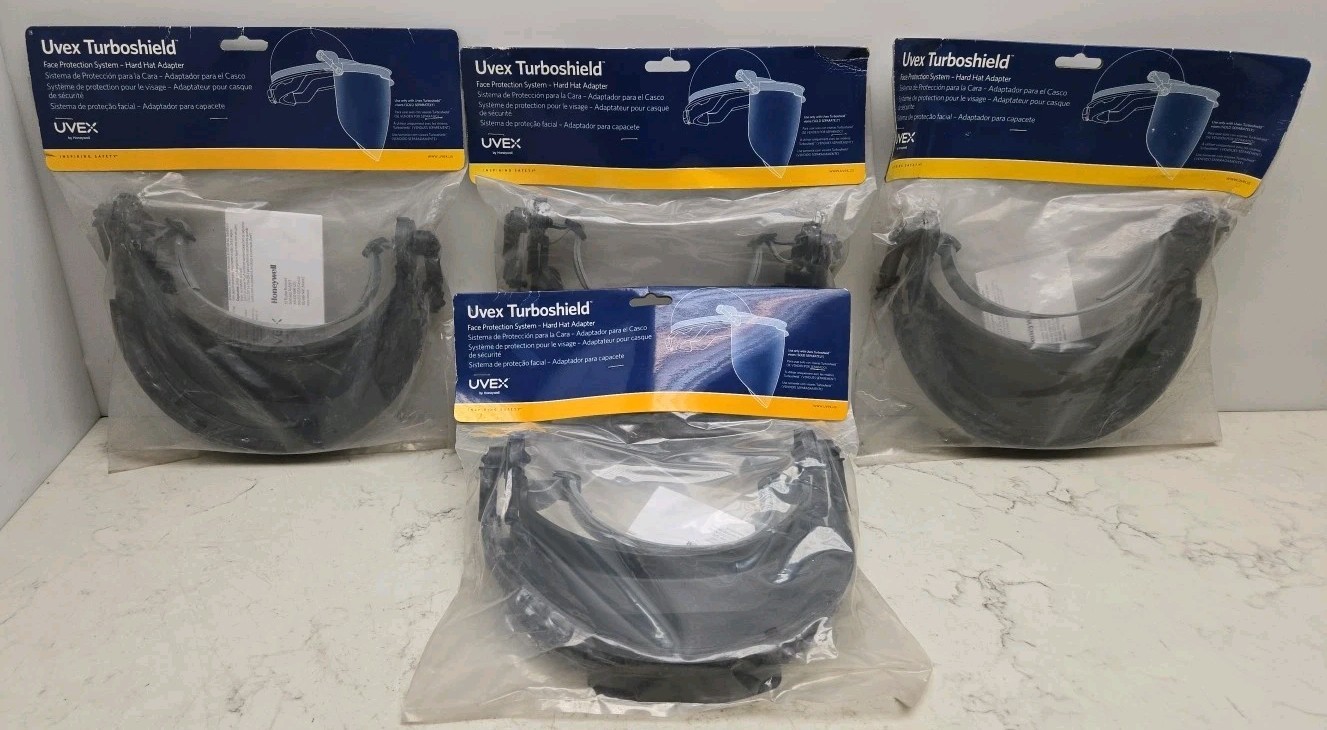 4 Pack UVEX by Honeywell S9510 Uvex Turboshield Face Shield Hard Hat Adapter