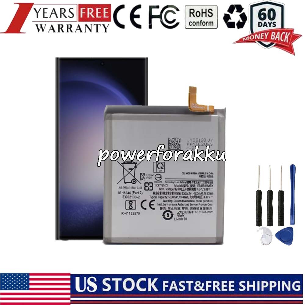 EB-BS918ABY Battery For Samsung Galaxy S23 Ultra SM-S918U SM-S918U1 SM-S918B USA