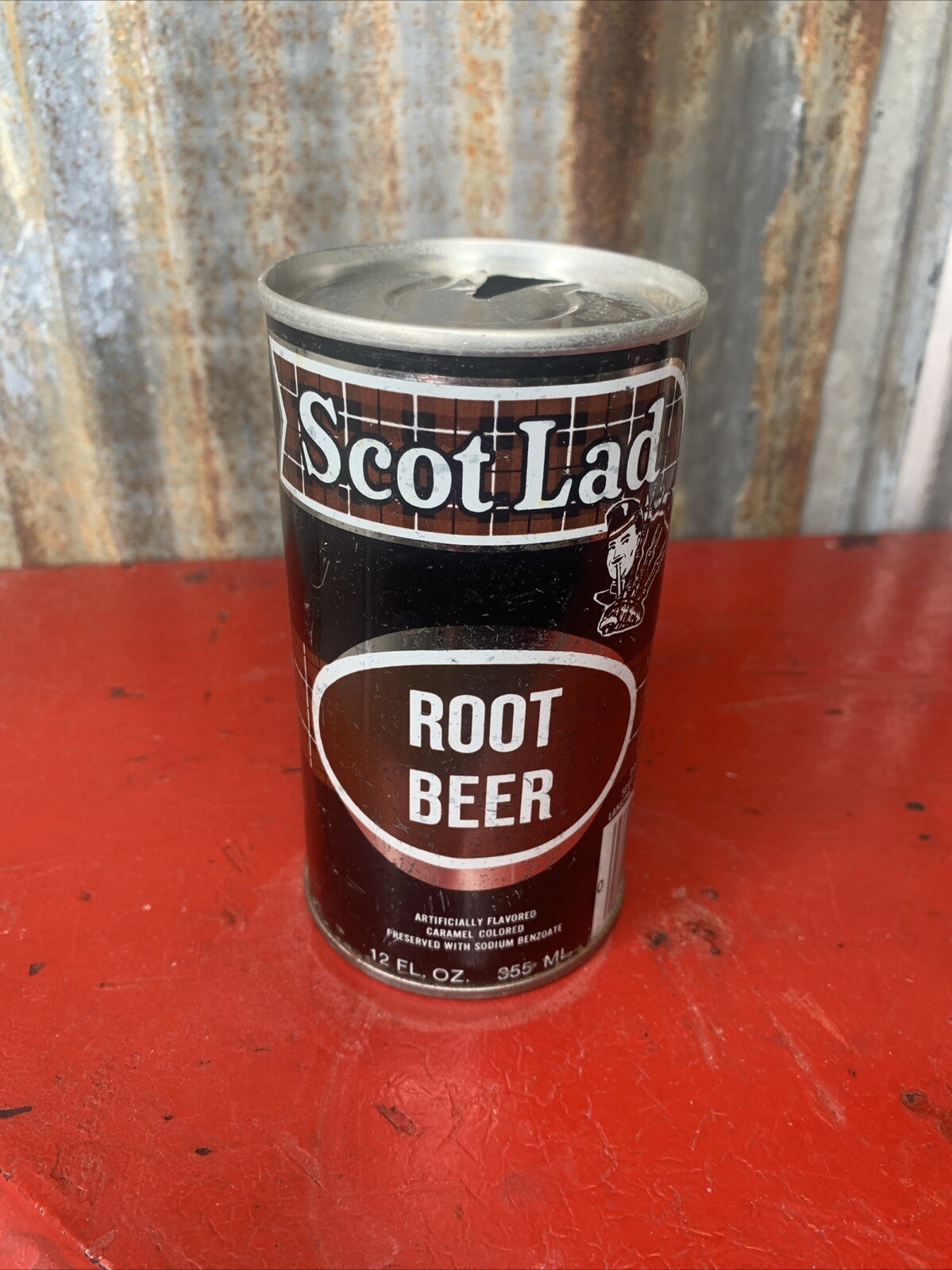 SCOT LAD ROOT BEER SODA CAN - 12 FL., OZ., - CHICAGO, ILLINOIS