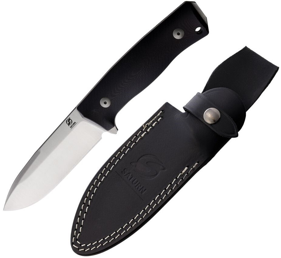 Saturn Knives Mimas Fixed Knife 4.33" Sleipner Tool Steel Blade Black G10 Handle