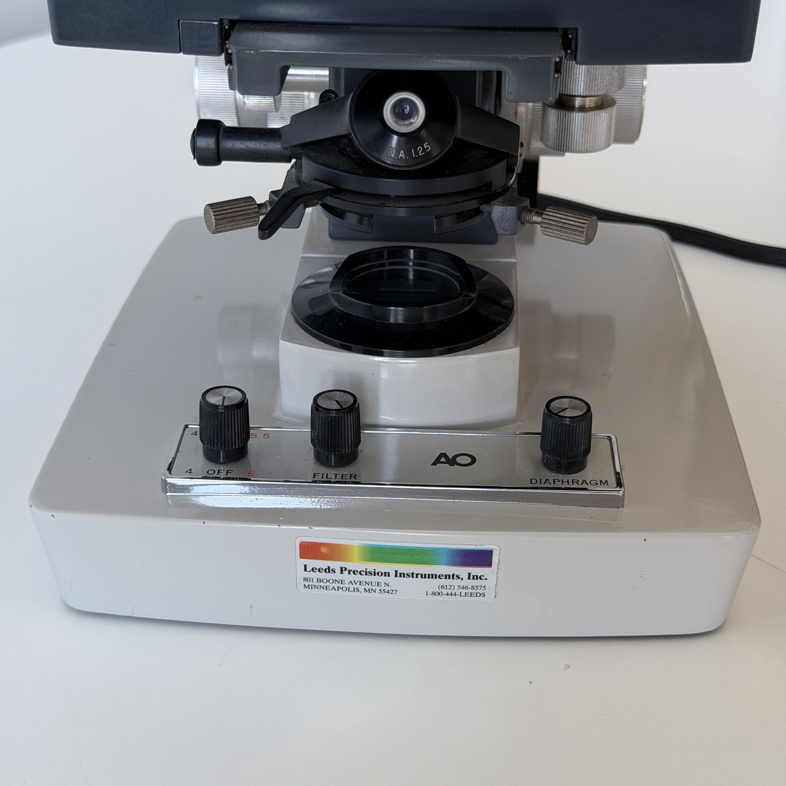 AO American Optical One-Ten 110 Microscope w/ 5 Objectives
