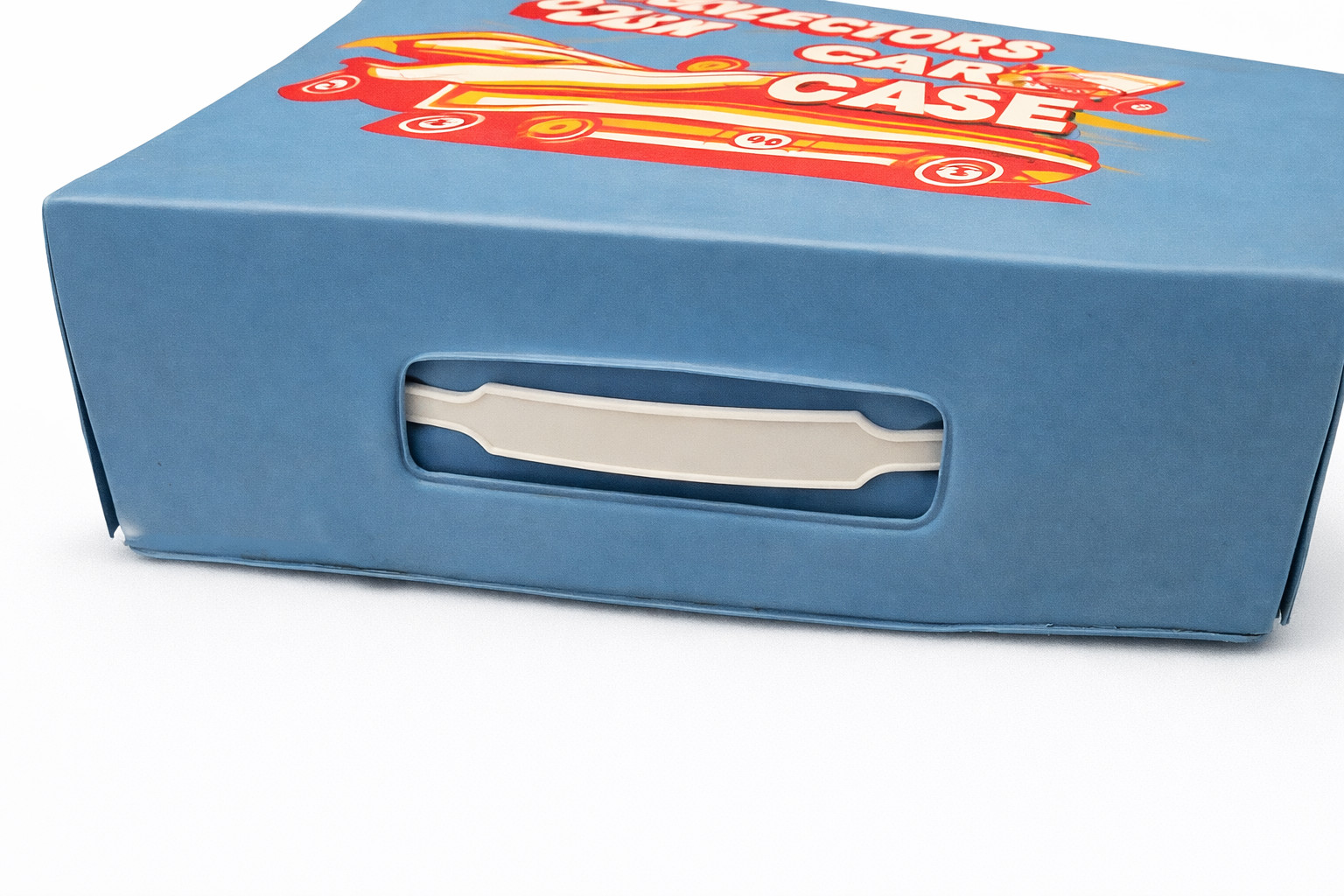 Vintage Collectors Car Case Holds 24 Die-Cast Cars Metal w/ Handle Blue