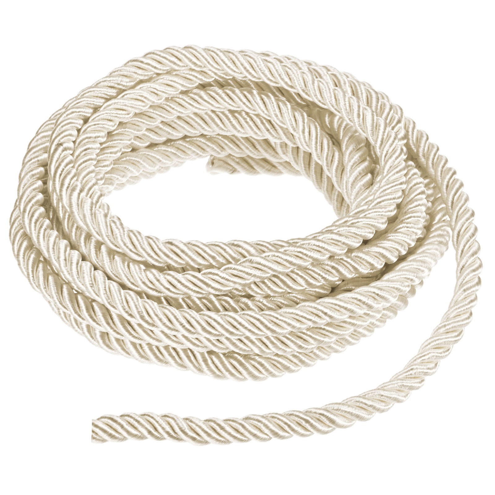 5 Yards Soft Twisted Rope Trim, 8mm Beige Polyester Cord for DIY Craft