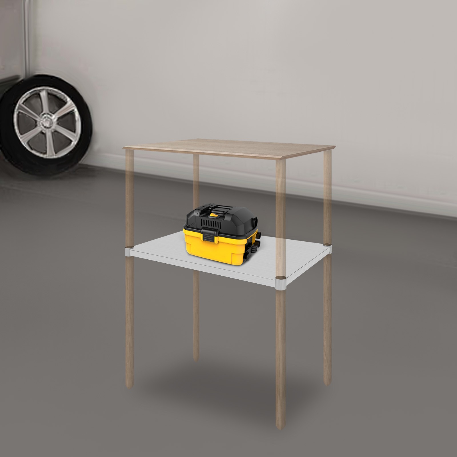 Stainless Steel Under Shelf Adjustable Under-desk tand Table Rack for Worktable