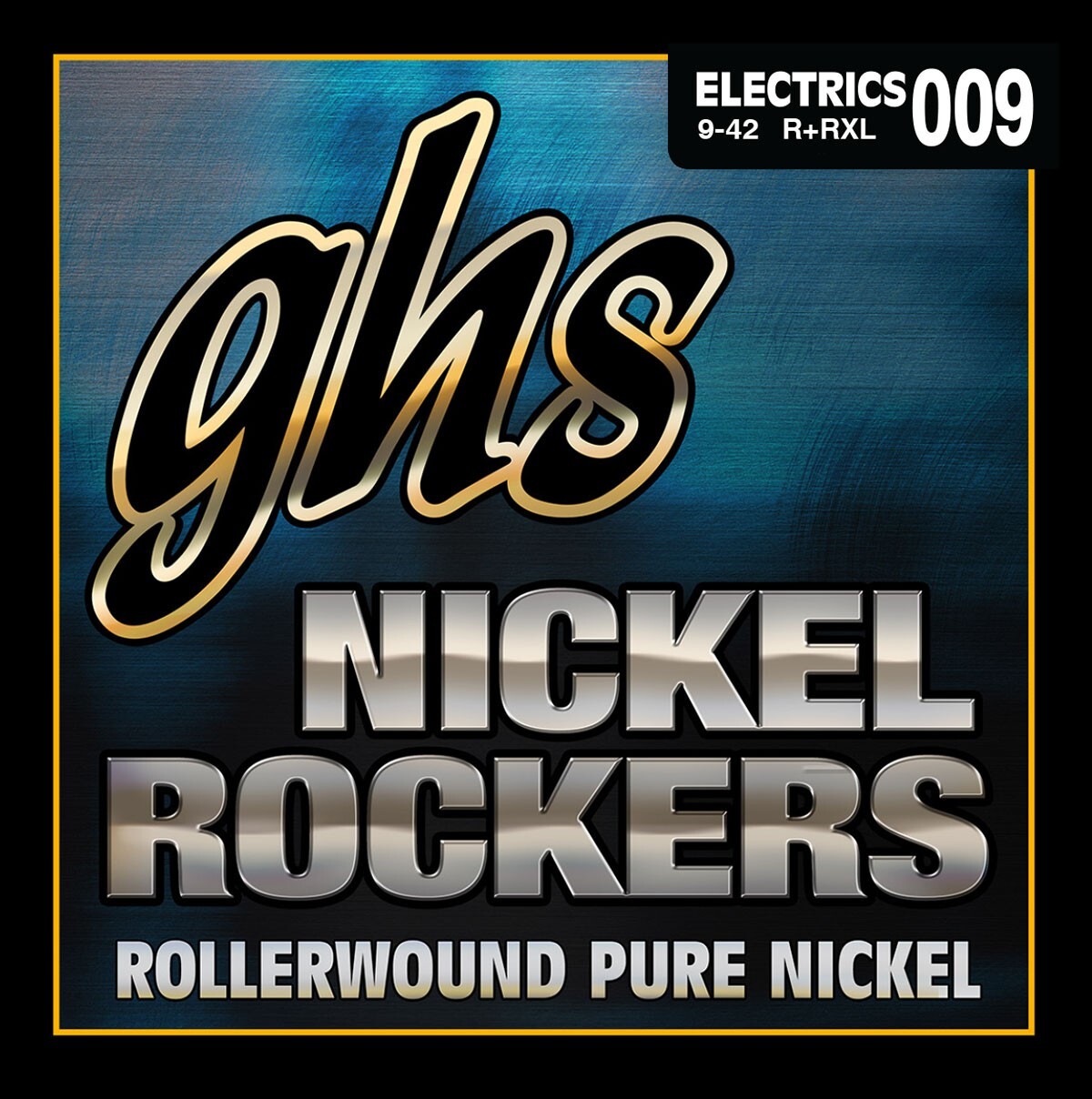 GHS Nickel Rockers Rollerwound Pure Nickel Electric Guitar Strings; gauges 9-42